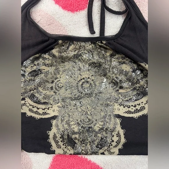 Express halter Elegant Gray and Cream Women's Top - Picture 4 of 4